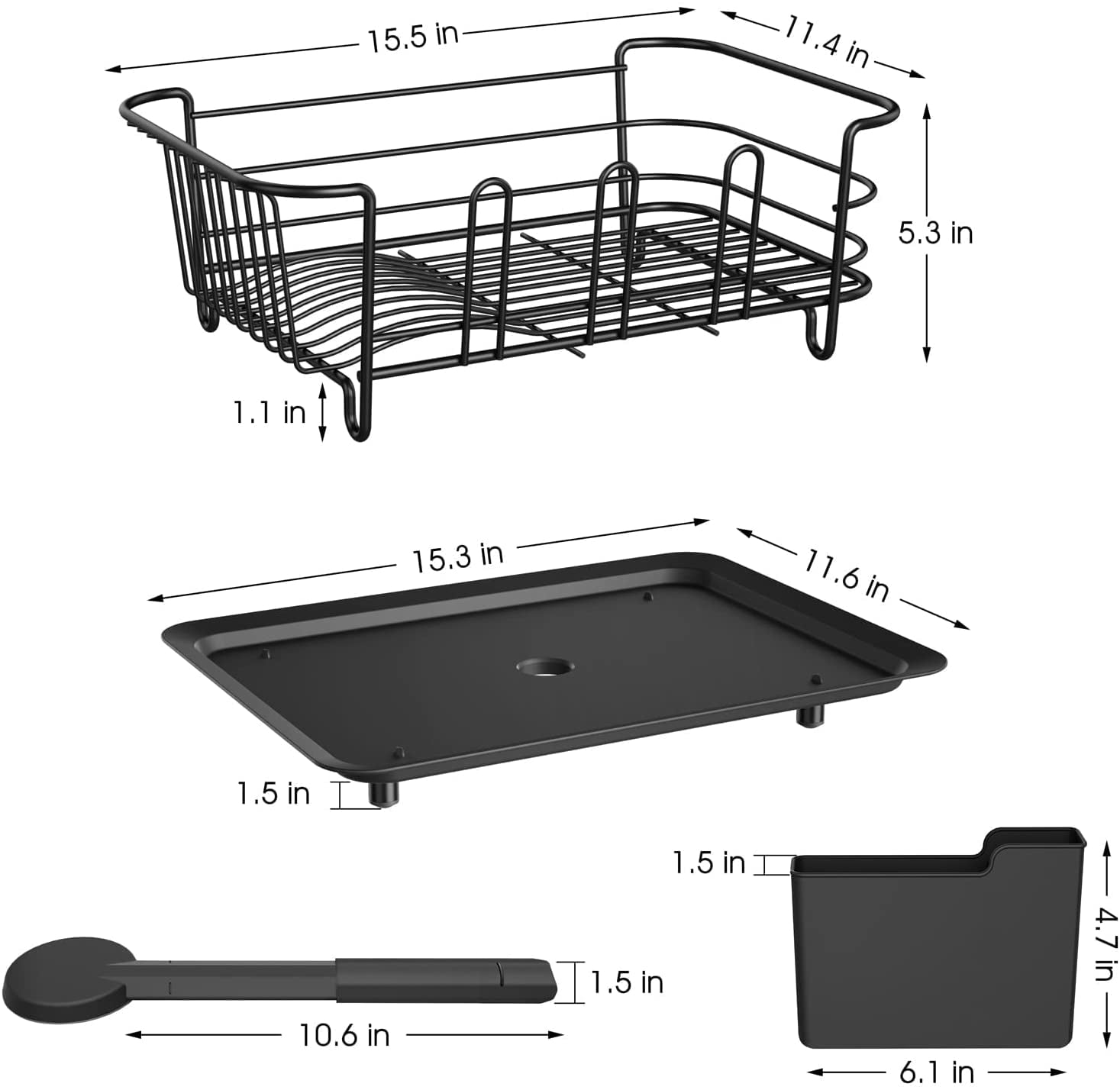 Buy Dish Rack with Swivel Spout, Dish Drying Rack with Drainboard, Dish