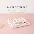thumbnail image 2 of - Floral Duvet Cover Set, Coquette Cottagecore Aesthetic Cute Flower Pattern for Women Teen Girls, Soft Lightweight Bedding, 3-Piece, Dusty Pink, Full Size, 2 of 7