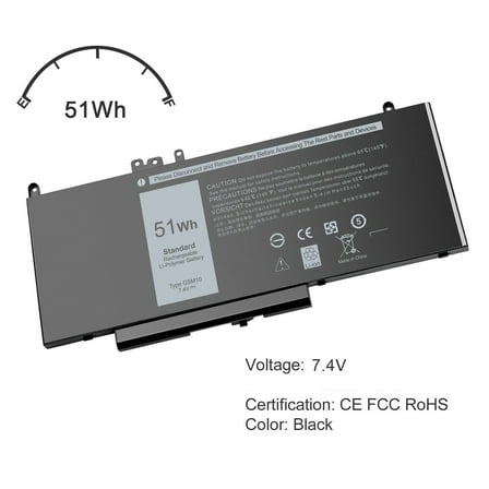 51Wh New Battery For Dell Latitude E5450 E5550 E5250 Notebook Laptop 15.6" G5M10
