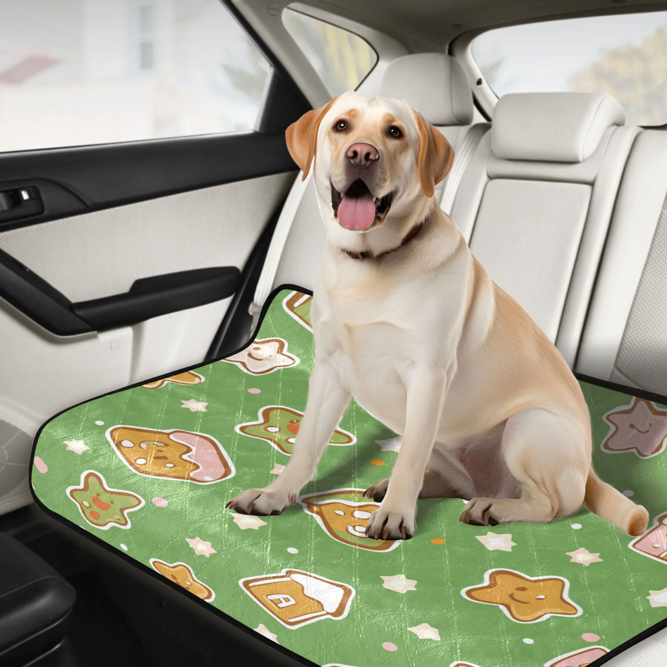 Qxltty Adorable Star House Grenn Pattern Cat litter Pads Pet Set of 3 Diaper Mats Center Anti-leakage Layer Absorbent Soft and Comfortable