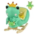 thumbnail image 2 of Qaba Kids Ride-On Rocking Horse Toy Frog Style Rocker with Fun Music, Seat Belt & Soft Plush Fabric Hand Puppet for Children 18-36 Months, Green, 2 of 9