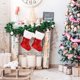 thumbnail image 2 of Paquete de 2 medias navideñas de 17 pulgadas, medias navideñas rojas grandes, medias navideñas con lentejuelas brillantes para las vacaciones familiares, 2 of 4
