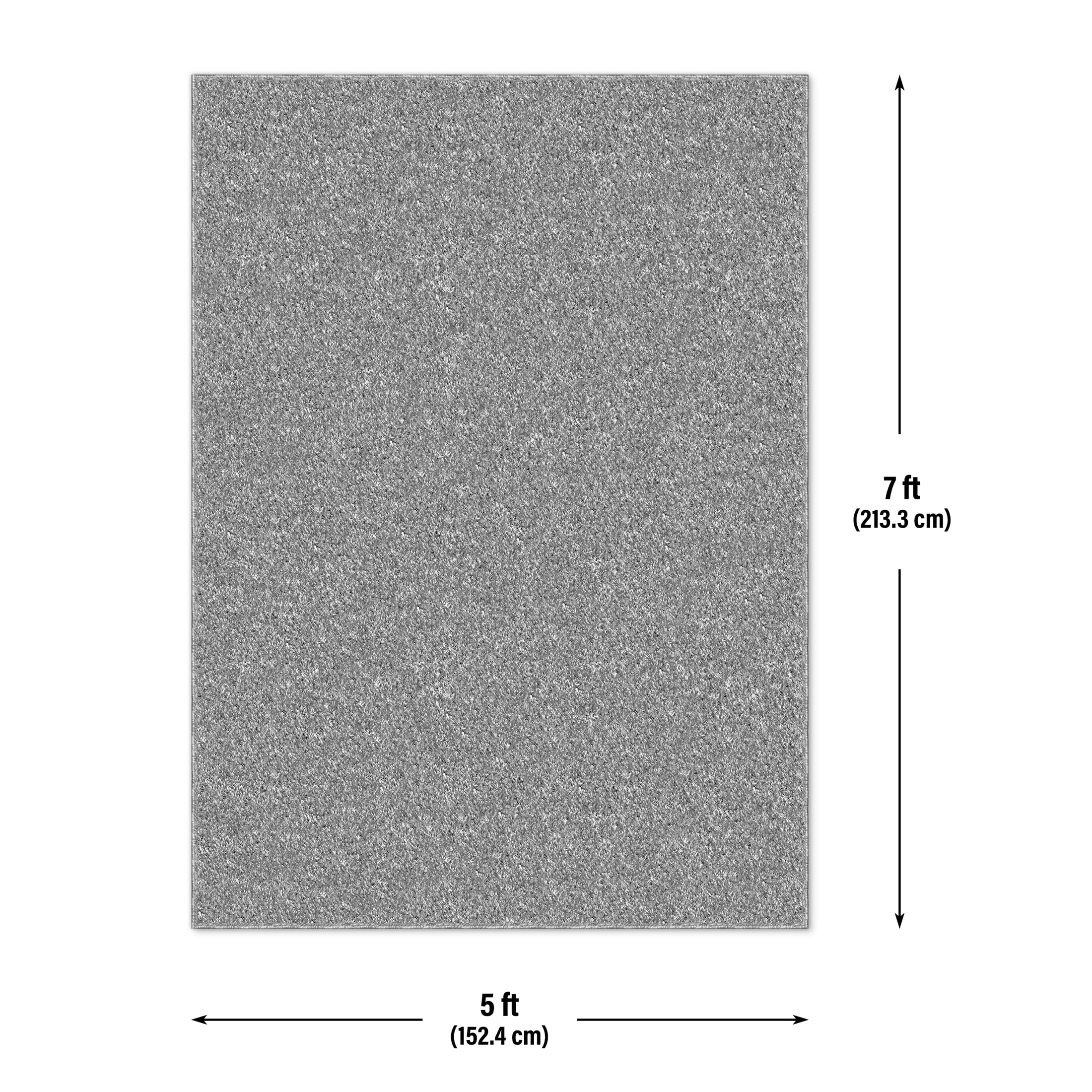 Mainstays 5' x 7' Gray Microfiber Plush Shag Area Rug – Soft, Durable Indoor Rug for Living Room, Bedroom, or Dining Room