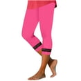 thumbnail image 4 of Abomasnow Women's Lace Trim Leggings 3/4 Length Capri Stretchy High Waist Yoga Cropped Leggings Lightweight Tights Leggings, 4 of 9