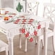 thumbnail image 4 of Mantel navideño rojo con encaje bordado, impermeable | Decoración festiva para el comedor | Camino de mesa rectangular con estampado de copos de nieve, 4 of 6