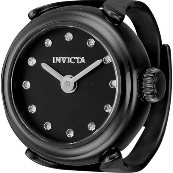 Invicta  Womens Mini Angel Quartz 2 Hand Black Dial Watch