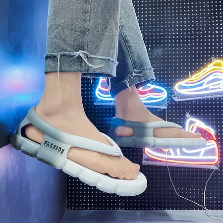 2022 Summer Light Men Flip Flops Men Slippers Home Beach Sandals Non-slip Casual Flat Shoes Slippers House Shoes Outdoor Slides
