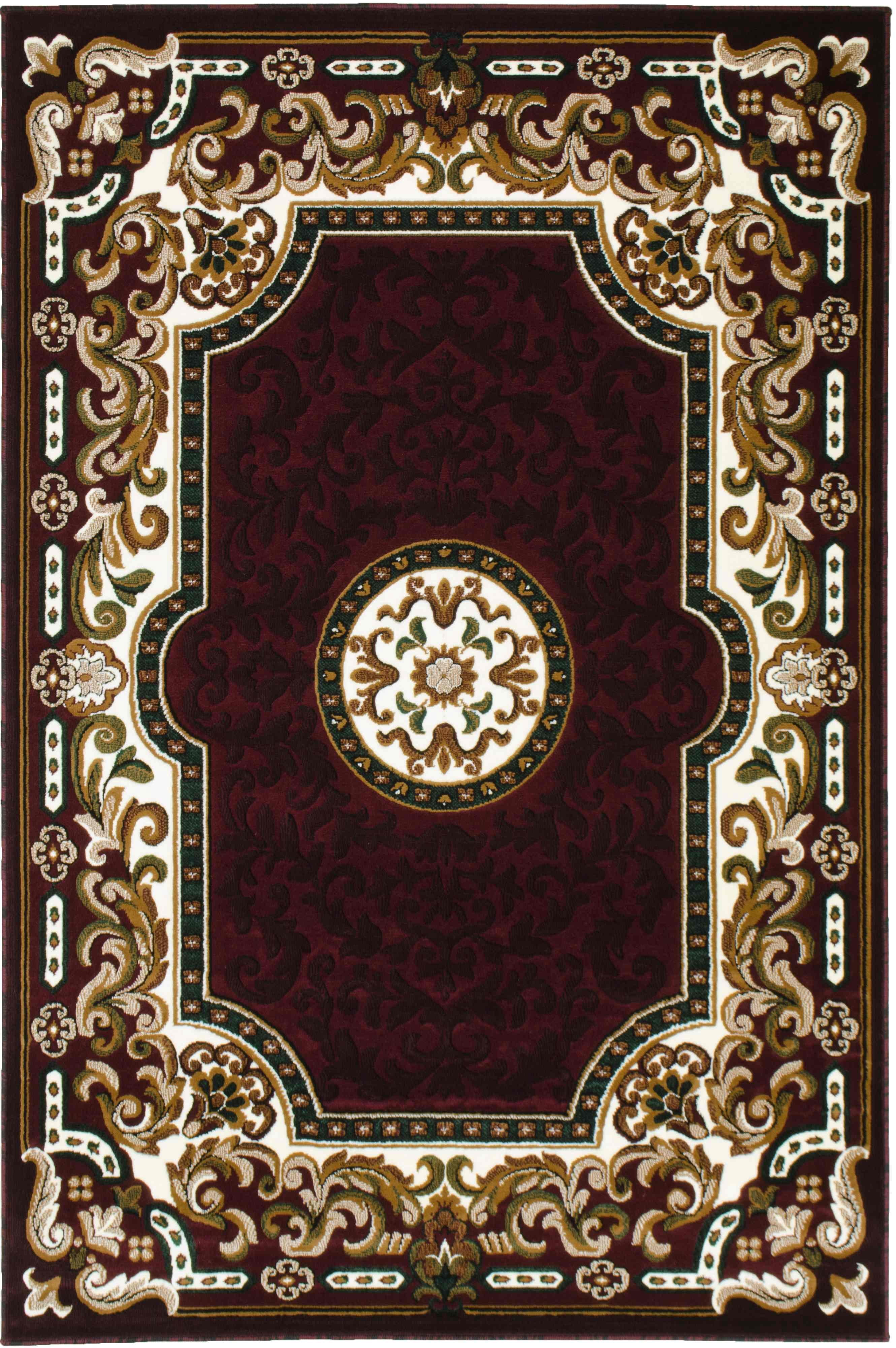 HR HANDCRAFT RUGS, Livingroom Rugs Bohemian Rugs, Shed Free Stain Resistant Easy Clean, Burgundy and Multi, 5' x 7'