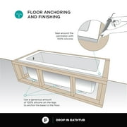 Fine Fixtures Drop In White Soaking small Bathtub, Fiberglass Acrylic Material, 60L x 30W x 19H - Brass Trip Lever Included