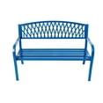 thumbnail image 3 of Hi-Line Gift Steel and Cast Iron Garden Bench, Blue, 3 of 4
