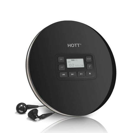 HOTT Portable CD Player CD611 Small Walkman CD Player with Stereo Headphones USB Cable LED Display Anti-Skip Anti-Shock Personal Compact Disc Music Player
