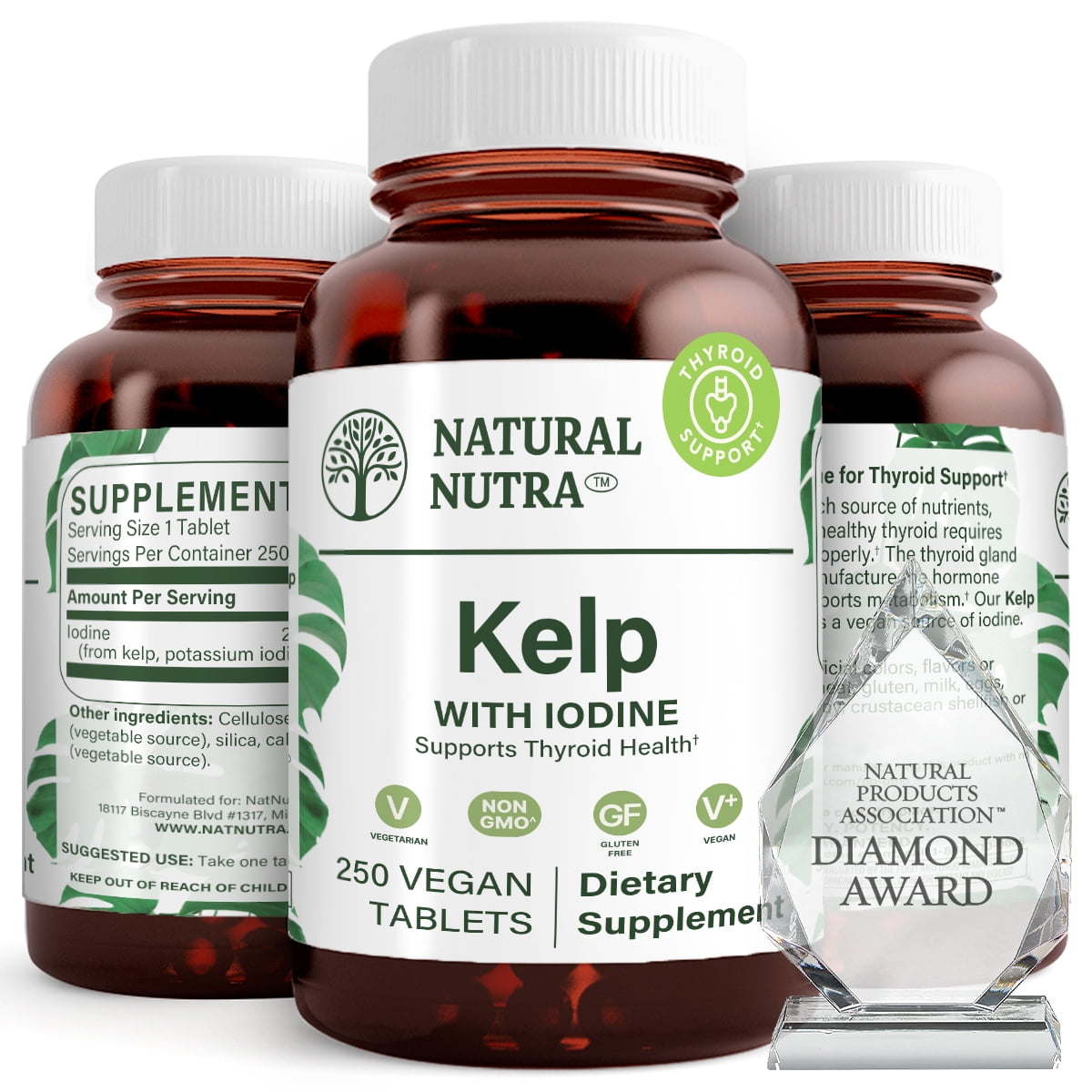 Natural Nutra Sea Kelp Iodine Supplement for Thyroid Support and immune
