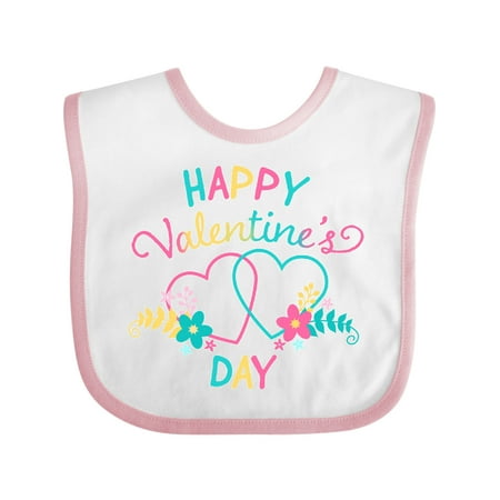

Inktastic Happy Valentine s Day Hearts and Flowers Gift Baby Boy or Baby Girl Bib