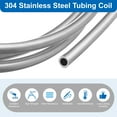 thumbnail image 4 of Bobina de tubo de acero inoxidable, 1/4" OD x 10 pies, tubo de acero inoxidable 304 industrial, tubo de acero soldado, tono plateado, 4 of 6