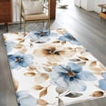 thumbnail image 4 of 2.7x5 Area Rugs, Blue Brown Spring Floral Non-Skid Rubber Backing Large Rectangle Rugs - Living Room Bedroom Home Office, Summer Botanical Watercolor Indoor Floor Mat Carpets Washable Rug, 4 of 9