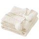 thumbnail image 3 of Wosthever Manta de sofá de punto suave con borla para cama, chal de siesta para oficina, funda decorativa para sofá Beige, 3 of 6