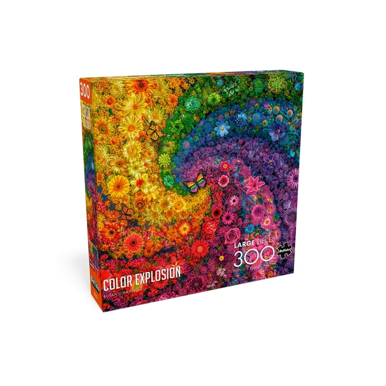 Buffalo Games 300-Piece Color Explosion Botanic Rainbow