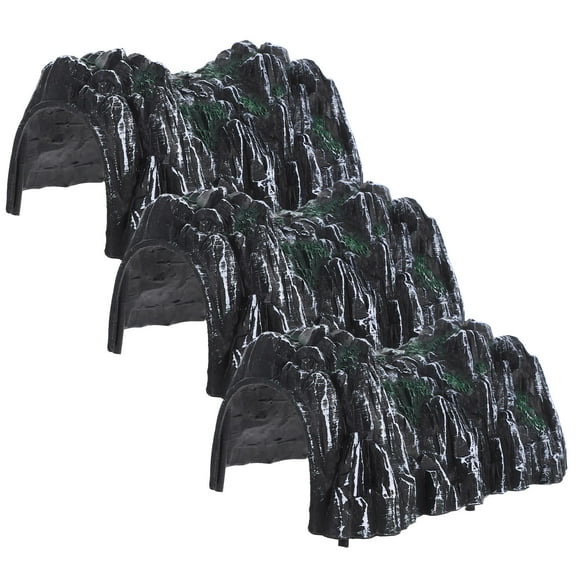 SOPOTUTU 3-Piece Miniature Train Tunnel Model Set for Party Decorations and Realistic Simulation Cave Display