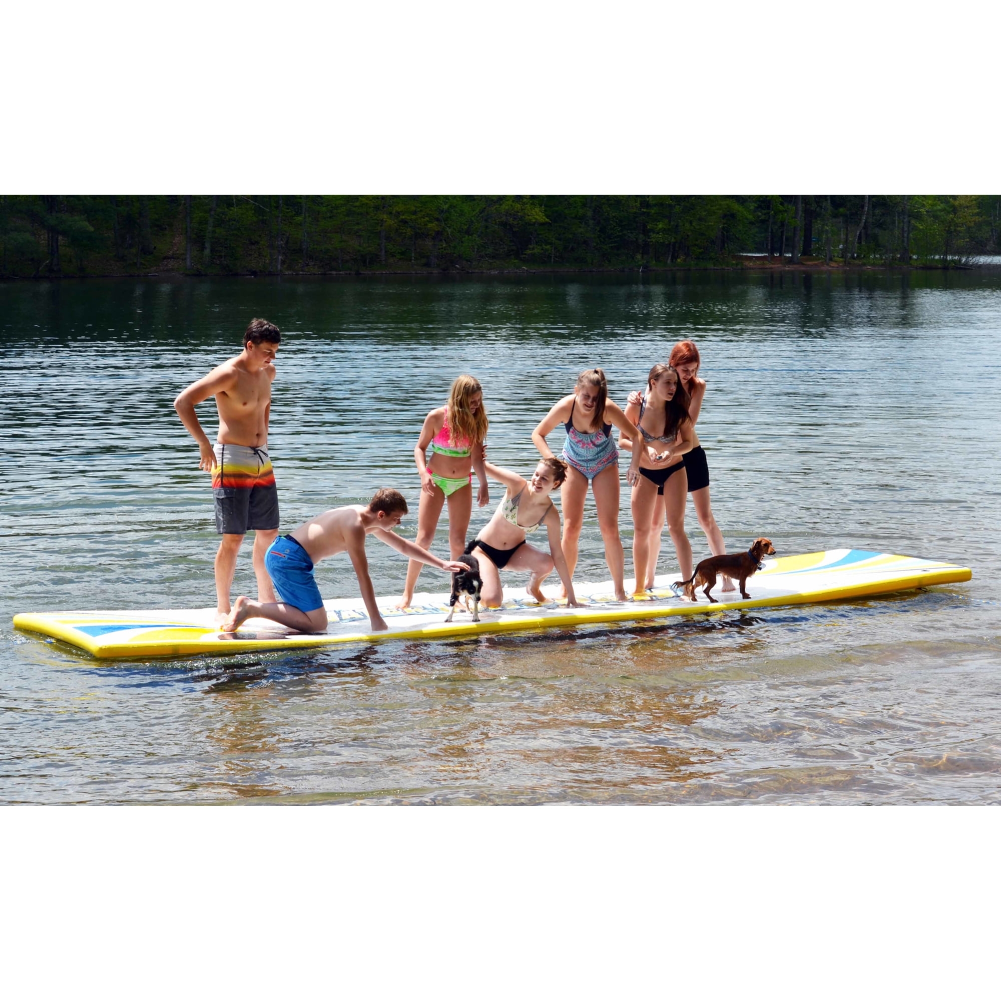 RAVE Sports Whoosh 20 Foot Inflatable Floating Water Mat with Air Pump