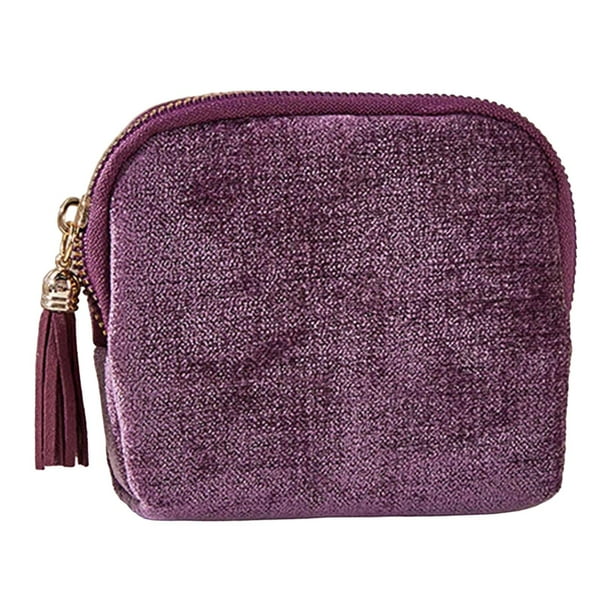 Estuche para Pulseras Organizador Portátil de Joyas de Viaje con Cinco Compartimentos Material Suave Cremallera Elegante Adecuado para Mujeres Negocio Violeta