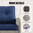 thumbnail image 5 of Sweecci 15 Pcs Wicker Patio Furniture Set, Double Rattan Outdoor Sectional Sofa, 360° Swivel Rocking Chairs, Conversation Set with Double Layer Side Table for Backyard Garden Poolside,Navy Blue, 5 of 11