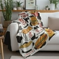 thumbnail image 3 of Chicken Nugget Milk Print Soft Blanket - Lightweight and Durable, Black and White Design with Food Illustrations Perfect for Food Lovers, Chicken Nugget Blanket, 3 of 7
