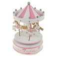 thumbnail image 1 of Wooden -Round Carousel Music Up Music Box Pink, 1 of 8