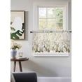 thumbnail image 3 of Floral Flower Tier Curtains 36 Inch Length,Sheer Curtains for Bedroom Living Room Window Modern Oil Painting Watercolor White Rod Pocket Drapes Kitchen Curtains Small Half Window 27.5"x36" 2 Panels, 3 of 6