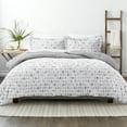 thumbnail image 6 of Noble Linens 3-Piece Light Gray Moonlight Stars Reversible Print Comforter Set, King/CalKing, 6 of 10