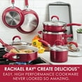 thumbnail image 4 of Rachael Ray 13-Piece Create Delicious Aluminum Nonstick Cookware Set, Red Shimmer, 4 of 9