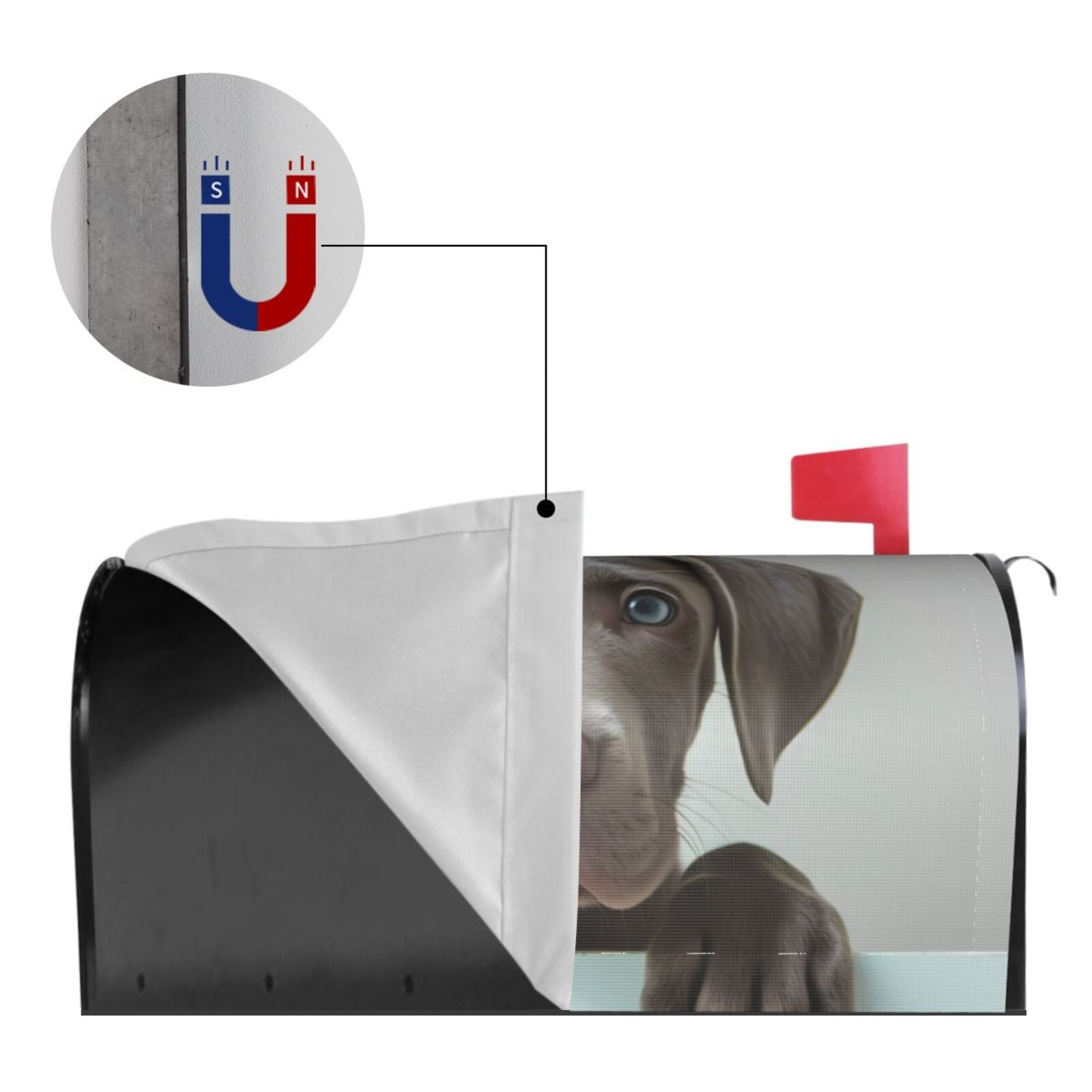 Logiee Adorable Puppy Portrait Print Post Letter Box Wrap Decor, Mailbox Cover Suitable for Standard Mailbox and Large Size Mailbox,Outdoor Yard Decoration-21x18 in
