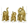 thumbnail image 3 of 12", 11", 8"H Gold Porcelain Ceramic Elephant Sculpture, by DecMode (3 Count), 3 of 8