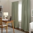 thumbnail image 2 of TOWN & COUNTRY LUXE Davos Solid Linen Texture Indoor Curtains, 100% Blackout with Energy Efficient Lining, Back Tab/Rod Pocket Top, 2-Pack Set, Sage Green, 50"x96", 2 of 12