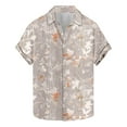 thumbnail image 1 of Blusa y camisa de manga corta con cuello vuelto para hombre, camisa informal de moda con estampado de hojas y solapa de manga corta, blusa para hombre, 1 of 4