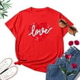 DWRGQD Valentines Plus Size Tops Women's Fashion Oneck Short Sleeve