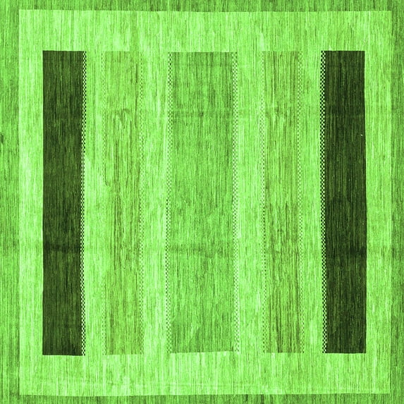 Ahgly Company Indoor Square Abstract Green Modern Area Rugs, 4' Square