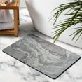 thumbnail image 4 of Long Bathroom Rug Runner 20x32 inch – Soft Microfiber Bath Mat in Modern Marble Design - Non-Slip & Machine-Washable Floor Rug for Shower & Tub, 4 of 5