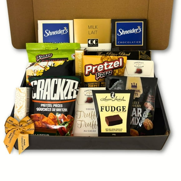 Tasty Surprise Gift Box with Nuts, Chocolate, Pretzels, Popcorn and More