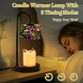 thumbnail image 2 of Candle Warmer Lamp with Timer, Floral Vine Stained Glass Panel Decor Non-slip Wireless Remote Control Wax Melts Warmer with 4 Bulbs for Home Office Dorm, Birthday Gifts for Women, 2 of 7