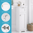 thumbnail image 6 of RiverRidge Geneva Single Door Narrow Bathroom and Laundry Storage Cabinet with Drawer and Adjustable Shelf - White, 6 of 7