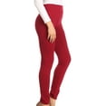 thumbnail image 3 of Sakkas Cable Knit Fleece Lined Leggings - Burgundy - Plus Size, 3 of 5