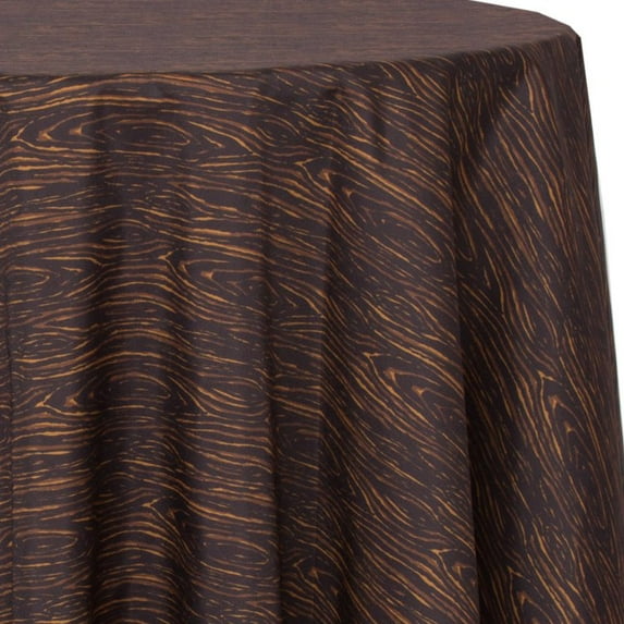Ultimate Textile Faux Bois 120-Inch Round Patterned Tablecloth