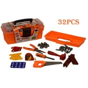 Kids Toy Tool Set Pretend Play Construction Tools Playset with Handy Lightweight Suitcase
