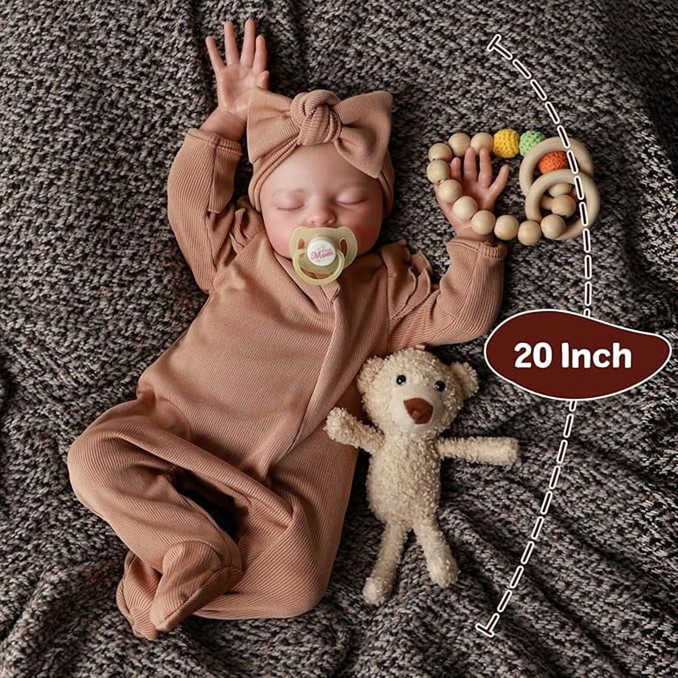 RSG Reborn Baby Dolls, 20 inch Soft Cloth Body Dolls Newborn Baby Doll Real Life Baby Sleeping Dolls with Gift Box for Kids Age 3+
