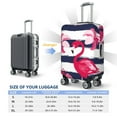 thumbnail image 6 of Haiem Dark Blue Stripes and Pink Flamingos Luggage Cover Printed Suitcase Covers for Luggage Elastic Washable Suitcase Protector Fits 18-32 Inch Luggage-Small, 6 of 9