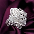 thumbnail image 2 of QQTDFG 925Sterling Silver Jewelry Large Fancy Flower Women's Open Up Ring RY116-default, 2 of 7