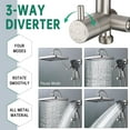 thumbnail image 3 of 13 Inch Rainfall Shower Head with Multi-Function Handheld Sprayer Combo, 3-Way Metal Extended Diverter with Holder and Metal Adjustable Curved Shower Extension Arm, Extra Long Hose Brushed Nickel, 3 of 14
