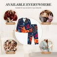 thumbnail image 4 of Uemuo Tropical Flower Pattern Womens Pajama Sets,PJ Set for Women,Pajamas for Women Logo,Long Sleeve Pajama Set for Women,Soft Long Sleeve Top With Pants-, 4 of 9