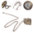 thumbnail image 2 of Men Women Hollow Heart Shaped Dial Arabic Numeral Pocket Watch with Chain, 2 of 8