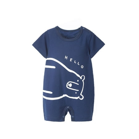 

Kukoosong Baby Boy Girl Clothes Baby Bodysuits Toddler Baby Boys Girls Solid Color Cotton Cartoon Pictures Clothes Cute Jumpsuit Blue 80